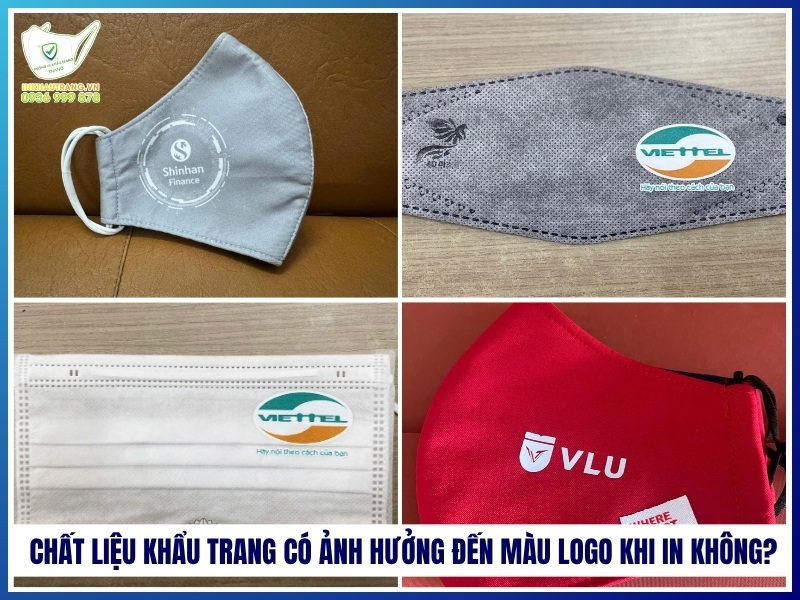 Chất liệu khẩu trang có ảnh hưởng đến màu logo khi in không?