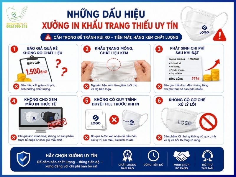 Tiêu Chí Chọn Xưởng In Khẩu Trang Uy Tín Bạn Nên Biết 29 Những dấu hiệu cho thấy xưởng in khẩu trang thiếu uy tín