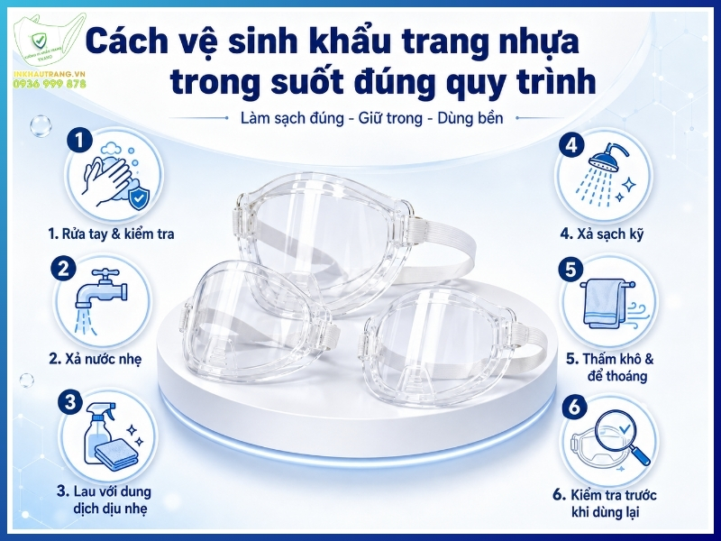 Cách vệ sinh khẩu trang nhựa trong suốt đúng quy trình