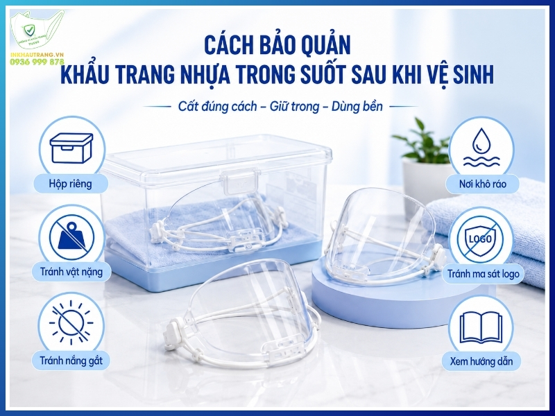 Cách bảo quản khẩu trang nhựa trong suốt sau khi vệ sinh