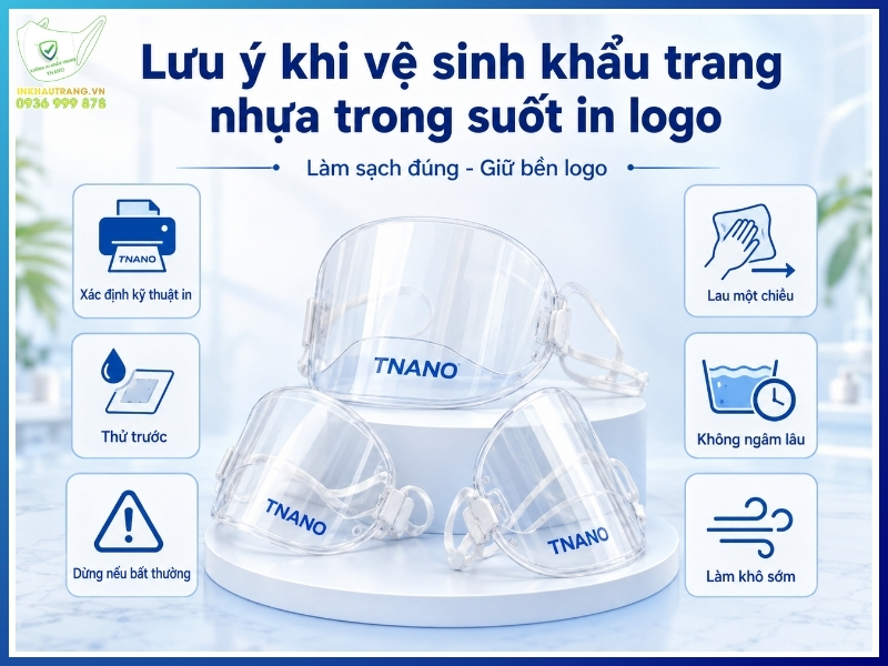 Lưu ý khi vệ sinh khẩu trang nhựa trong suốt in logo