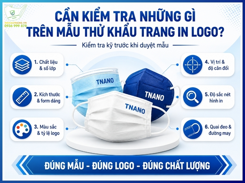 Có nên in mẫu thử trước khi sản xuất hàng loạt? 25 Cần kiểm tra những gì trên mẫu thử khẩu trang in logo?