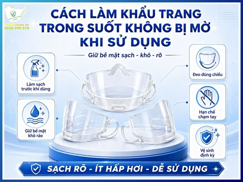 Cách làm khẩu trang trong suốt không bị mờ khi sử dụng
