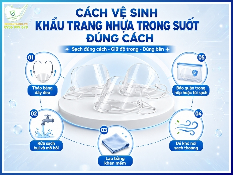 Cách vệ sinh khẩu trang nhựa trong suốt đúng cách