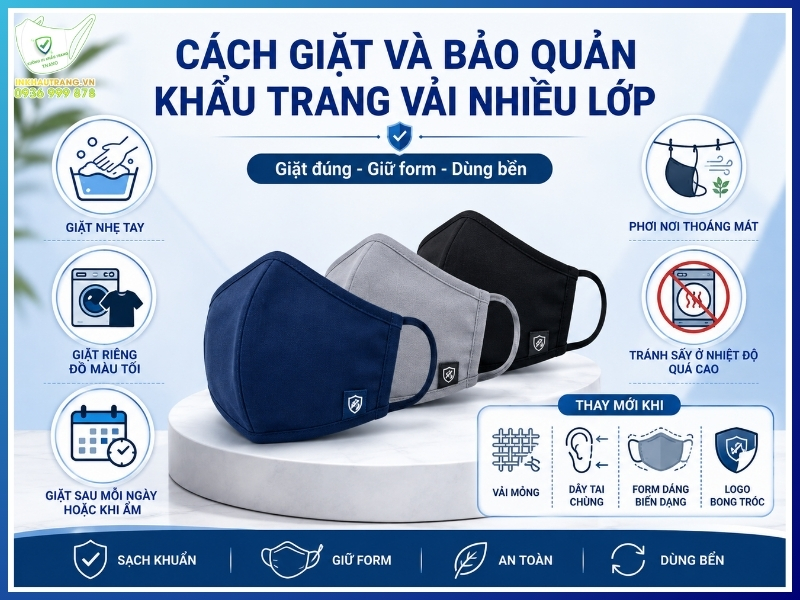 Cách giặt và bảo quản khẩu trang vải nhiều lớp