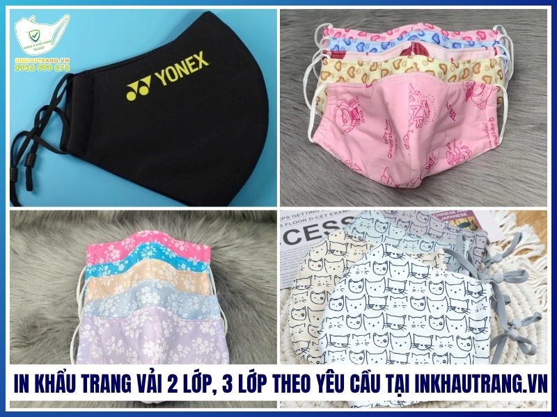 In khẩu trang vải 2 lớp, 3 lớp theo yêu cầu tại Inkhautrang.vn