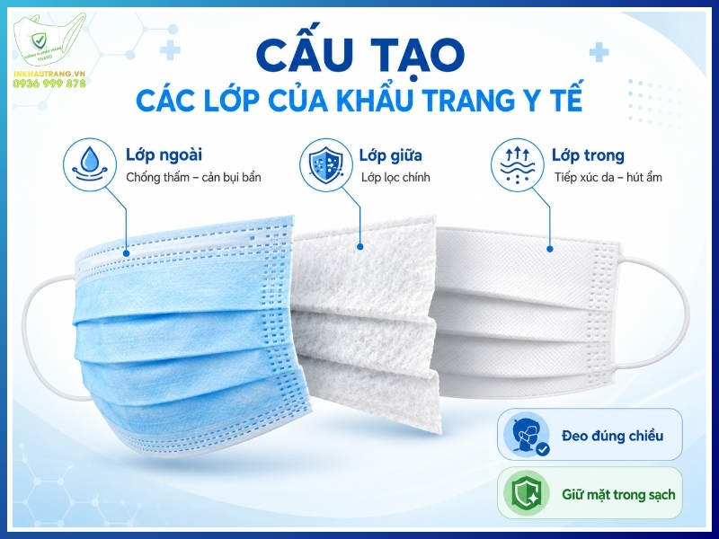 Cấu tạo các lớp của khẩu trang y tế