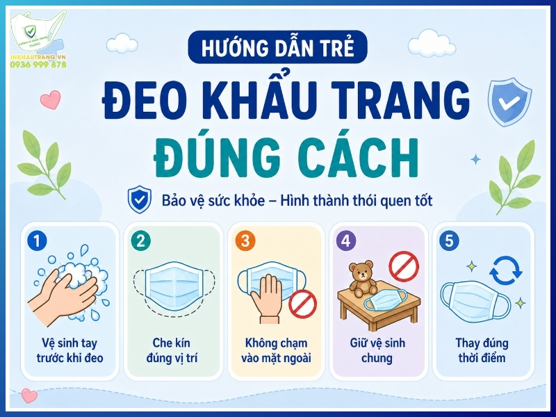 Trẻ mấy tuổi có thể đeo khẩu trang? LƯU Ý an toàn 23 Hướng dẫn trẻ đeo khẩu trang đúng cách