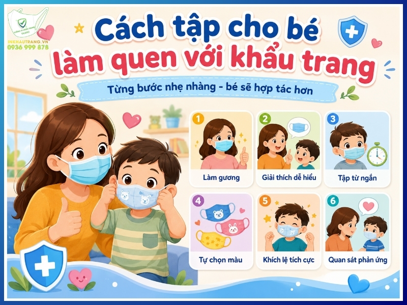 Trẻ mấy tuổi có thể đeo khẩu trang? LƯU Ý an toàn 24 Cách tập cho bé làm quen với khẩu trang